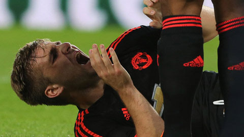 Luke Shaw bị gẫy chân trong trận đấu với PSV