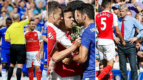 Có rất nhiều pha va chạm xảy ra ở trận derby thành London giữa Chelsea và Arsenal