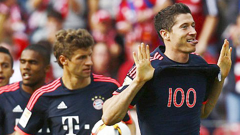 Lewandowski là cầu thủ nước ngoài đạt cột mốc 100 bàn thắng nhanh nhất tại Bundesliga