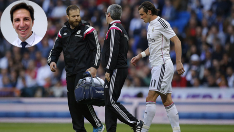 Bác sĩ Olmo (ảnh nhỏ) đang bị chỉ trích đã không hoàn thành nhiệm vụ chữa trị dứt điểm chấn thương cho Bale
