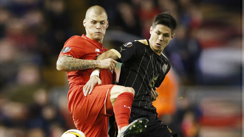 Skrtel (trái) cùng Liverpool sẽ nối dài mạch trận thăng hoa bằng cách hạ gục Rubin Kazan