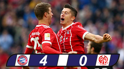 Lewandowski lập cú đúp, Bayern đại thắng Lewandowski lập cú đúp, Bayern đại thắng